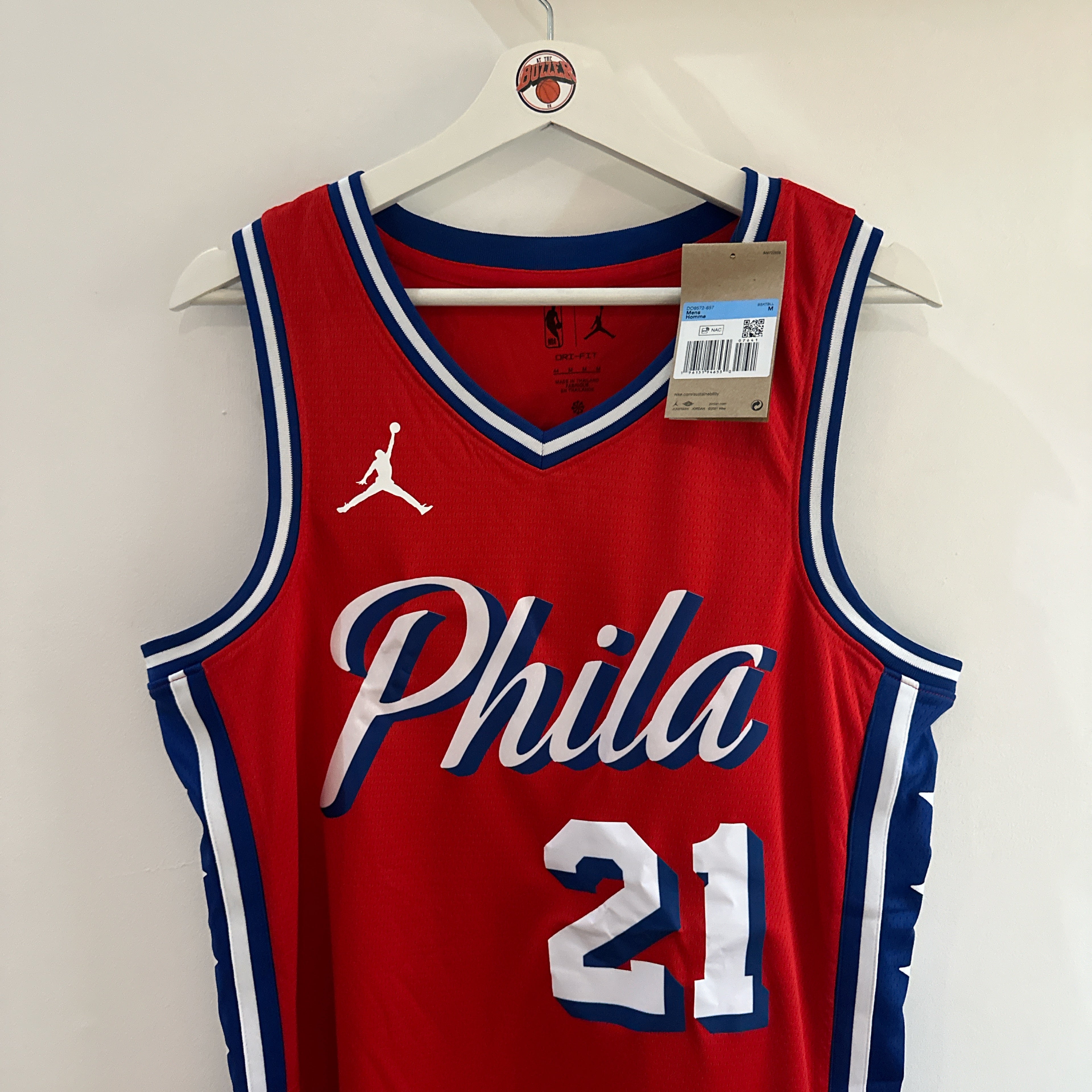 Philadelphia 76ers Joel Embiid Jordan jersey Medium At the buzzer UK