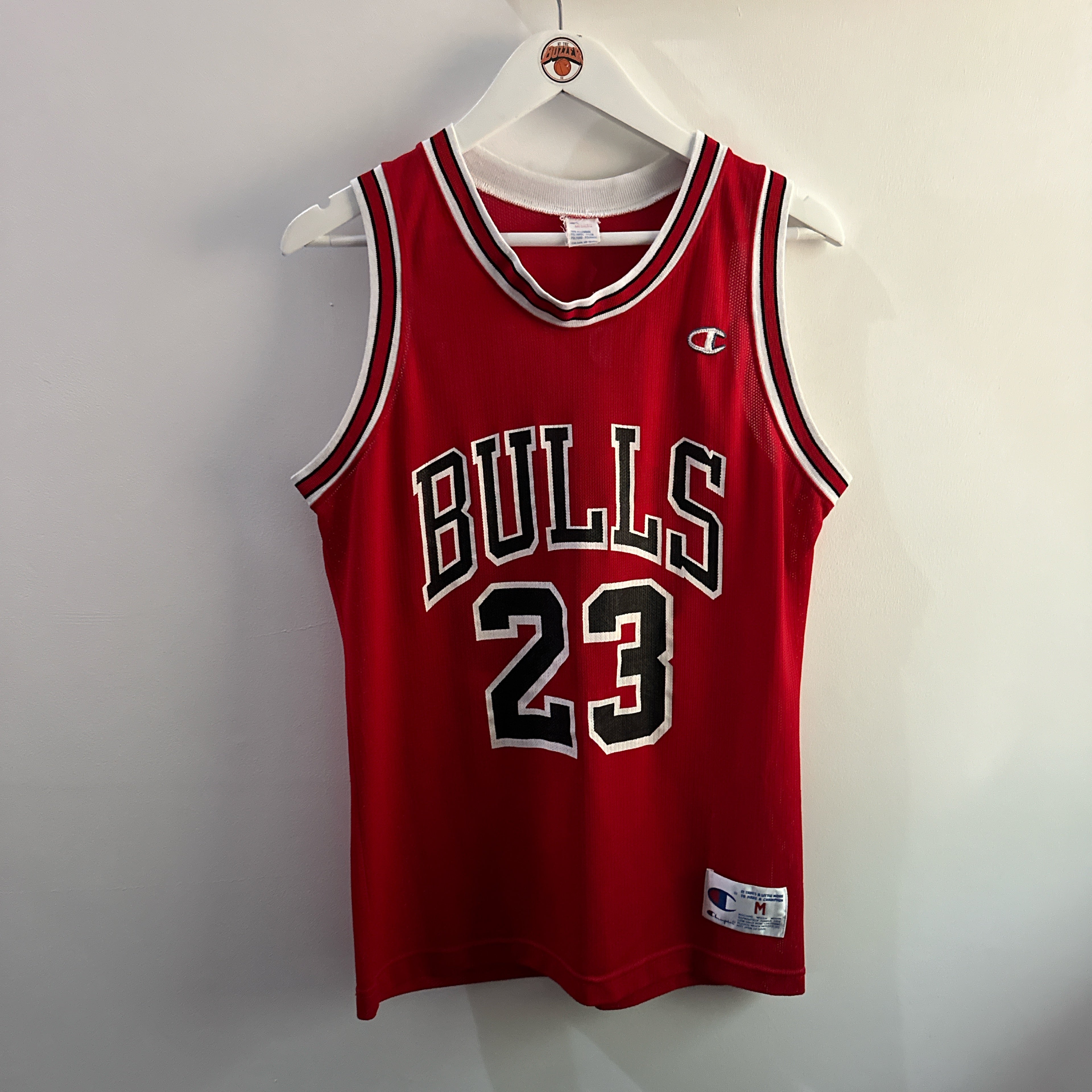 Chicago Bulls Michael Jordan Champion jersey Medium Fits small At the buzzer UK